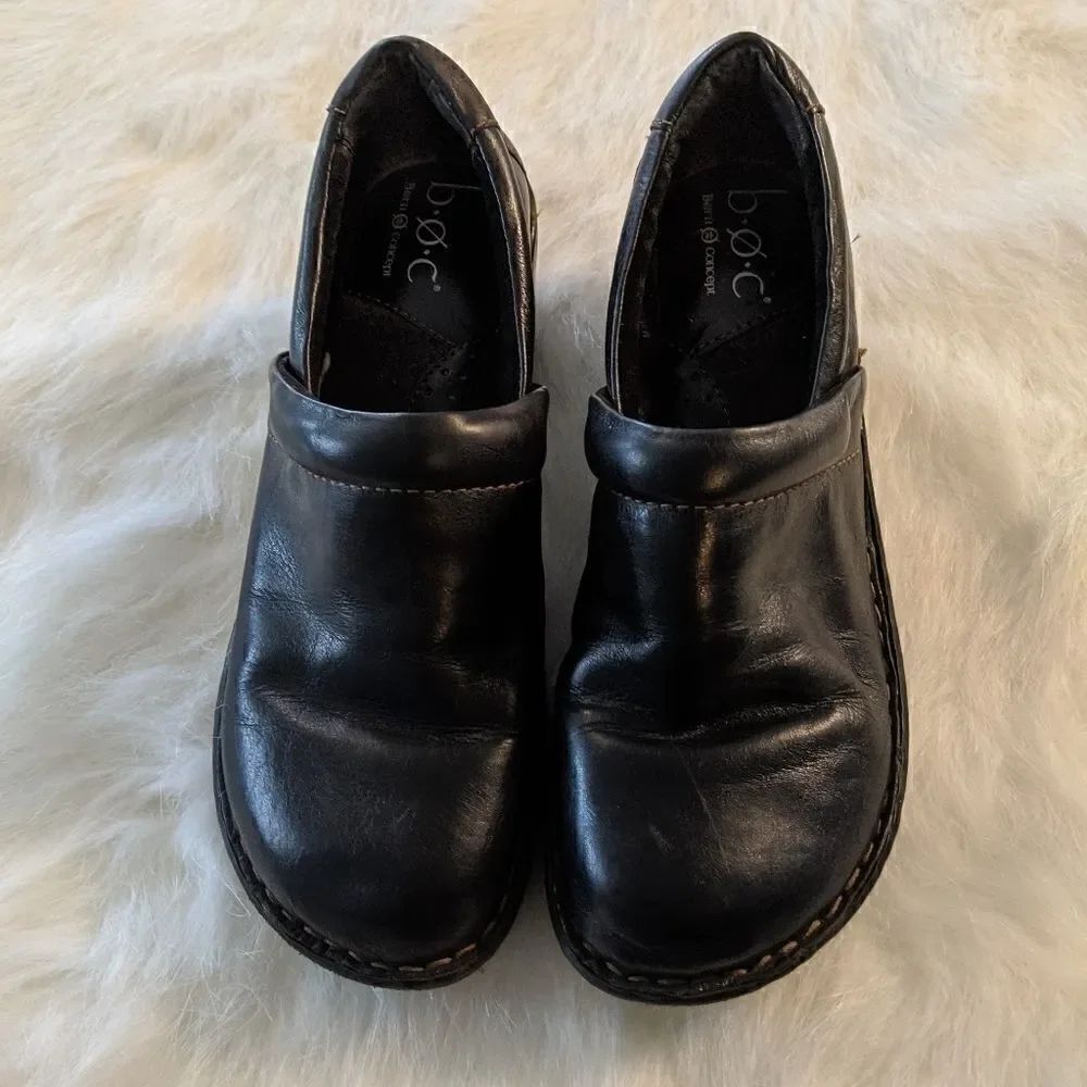 Born Concept Peggy Clog black leather BC3632 sz 9